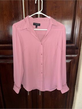 Banana Republic Pink Chiffon Button Up Blouse